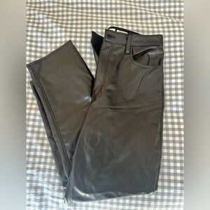 Abercrombie ankle straight ultra high rise leather pants